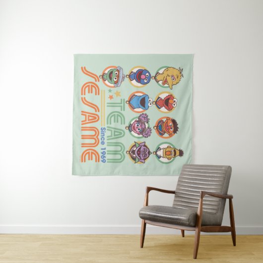 Tenture Rue Sésame | Team Sesame depuis 1969 (En situation (horizontale))