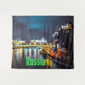 Tenture Russie ou Fédération de Russie Moscou la nuit (Devant (Horizontal))