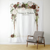 Tenture Rustic Country Floral Mariage Photo Booth Backdrop (En situation)