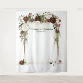 Tenture Rustic Country Floral Mariage Photo Booth Backdrop (Devant)