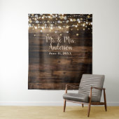 Tenture Rustic Country Grange Lumières en bois & Confetti (En situation)