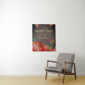 Tenture Rustic Happy Fall Orange Citrouille Fall Leaves Wo (En situation)