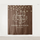 Tenture Rustic Heureux Jamais après Mariage des lumières à (Devant)