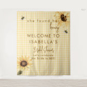Tenture Rustic Honey Bee Bridal Shower Fabric Welcome Sign (Devant)