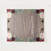 Tenture Rustic Marsala Wood Mariage Photo Booth Backdrop (Devant (Horizontal))
