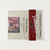 Tenture Rustic Red Félicitations Graduation Party Photo (Devant (Horizontal))