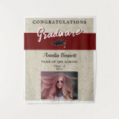 Tenture Rustic Red Félicitations Graduation Party Photo (Devant)