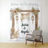 Tenture Rustic Romance Customizable Wedding Arch Backdrop (En situation)