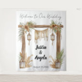 Tenture Rustic Romance Customizable Wedding Arch Backdrop (Devant)