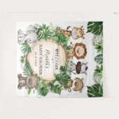 Tenture Rustic Tropical Jungle Safari Animaux Baby Welcome (Devant (Horizontal))