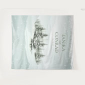 Tenture Rustic Winter Wedding Arch Forest Green ID1049 (Devant (Horizontal))