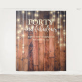 Tenture Rustic Wood Quarante Fabuleux Anniversaire (Devant)
