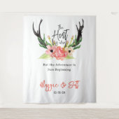 Tenture Rustique Aquarelle Floral Boho La Chasse est Termi (Devant)