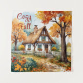 Tenture Rustique Automne Chalet Feuille (Devant)