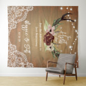 Tenture Rustique Bourgogne Floral Boho Hunt est sur Mariag (En situation (horizontale))