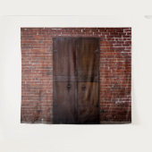 Tenture Rustique Exposé Rouge Brique Bois Porte Arrière-pl (Devant (Horizontal))