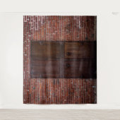 Tenture Rustique Exposé Rouge Brique Bois Porte Arrière-pl (Devant)