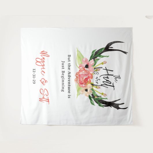 Tenture Rustique Fleurs Aquarelle Boho Chasse est Terminée (Devant (Horizontal))