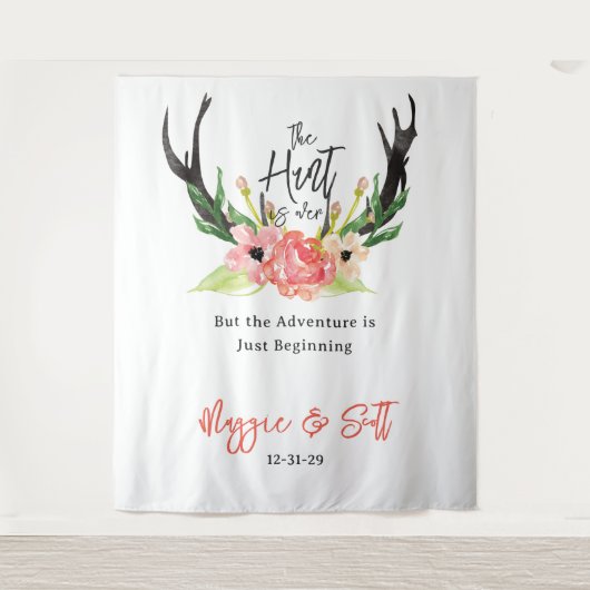 Tenture Rustique Fleurs Aquarelle Boho Chasse est Terminée (Devant)