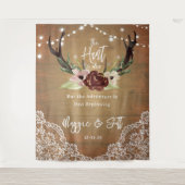 Tenture Rustique Floral Boho Chasse est Terminé Mariage (Devant)