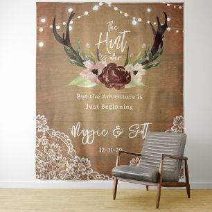 Tenture Rustique Floral Boho Chasse est Terminée Mariage B