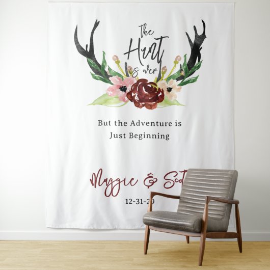 Tenture Rustique Floral Boho Chasse est Terminée Mariage B (En situation)