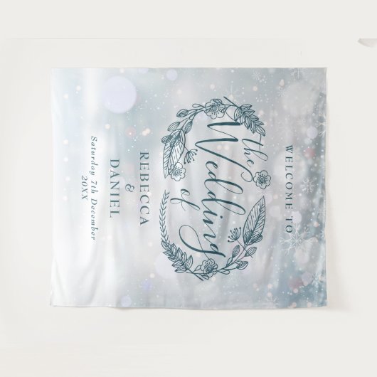 Tenture Rustique Floral Winter Wedding Contexte (Devant (Horizontal))