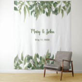 Tenture Rustique Vert Feuille Verdure Feuillage Mariage Ph (En situation)