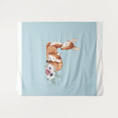 Tenture Rustique Vintage Cerf Floral Forestier (Devant (Horizontal))