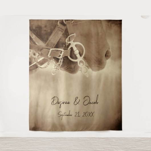 Tenture Rustique Western Brown Horse Photobooooooooooooth (Devant)