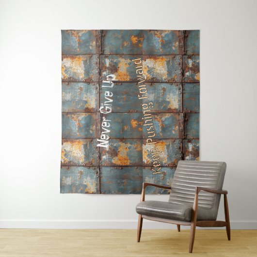 Tenture Rusty Metal Industrial 2 Text (En situation)