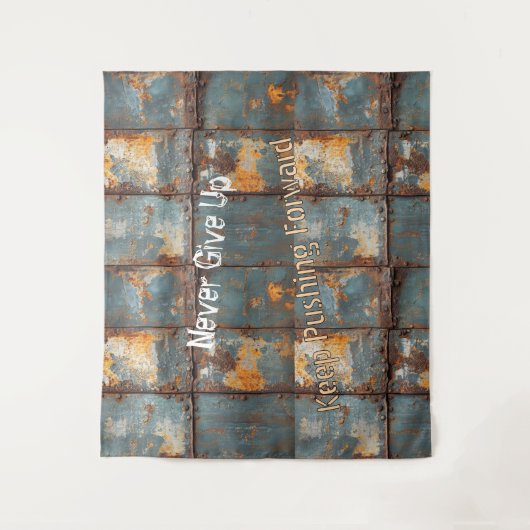 Tenture Rusty Metal Industrial 2 Text (Devant)