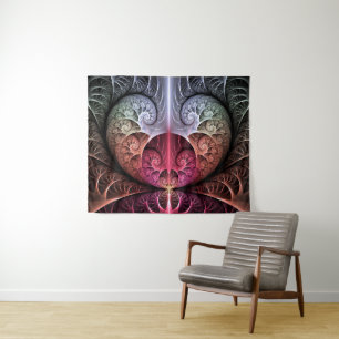 Tenture Rythme cardiaque, art fractal de fantaisie surréal