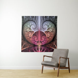 Tenture Rythme cardiaque, art fractal de fantaisie surréal