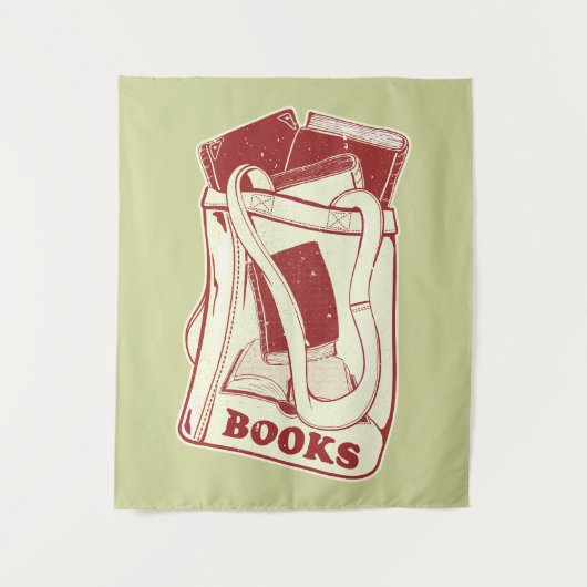 Tenture Sac de livres que j'aime lire (Devant)