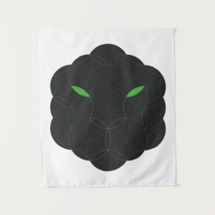 Tenture Sacré Jaguar - Visage de la Vie, Noir.