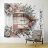 Tenture Sacred Bloom: A Moment of Grace Wedding Backdrop (En situation (horizontale))