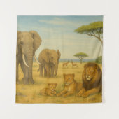 Tenture Safari Animaux Forêt Africaine (Devant (Horizontal))
