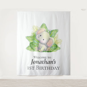 Tenture Safari Elephant thème d'anniversaire