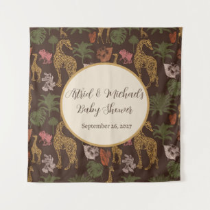 Tenture Safari Giraffe & Baby shower Floral