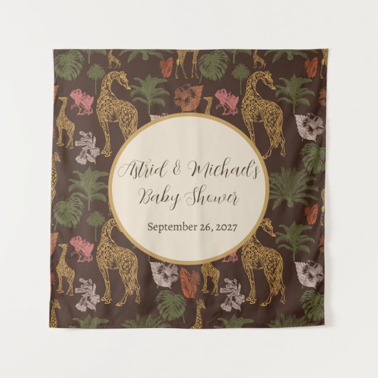 Tenture Safari Giraffe & Baby shower Floral (Devant)
