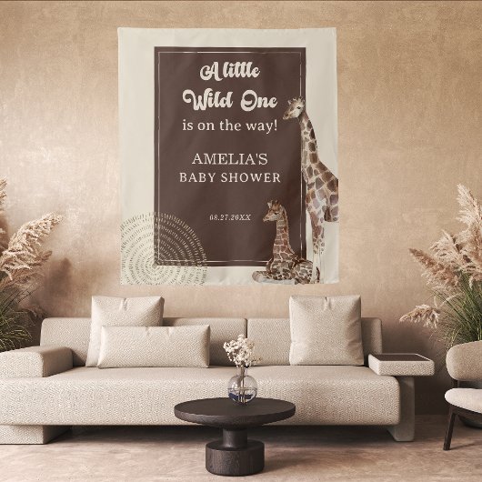 Tenture Safari Giraffe Wild Adventure Baby shower Contexte