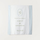 Tenture Sage & Blue Wedding Backdrop Tapestry (Devant)