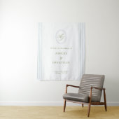Tenture Sage & Blue Wedding Backdrop Tapestry (En situation)
