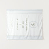 Tenture Sage & Blue Wedding Backdrop Tapestry (Devant (Horizontal))