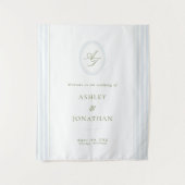 Tenture Sage & Blue Wedding Backdrop Tapestry (Devant)