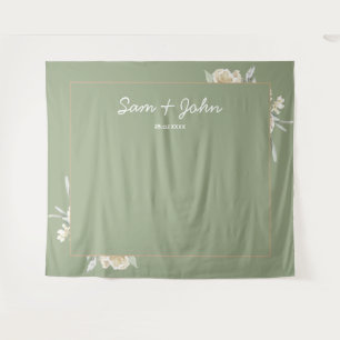 Tenture Sage Green Automne Mariage Photo Booth Arrière-pla