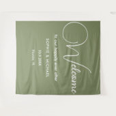 Tenture Sage Green Bienvenue Mariage Photo Prop fond (Devant (Horizontal))