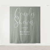 Tenture Sage Green Couples Wedding shower Fond photo (Devant)