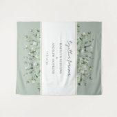 Tenture Sage Green Eucalyptus Mariage ensemble pour toujou (Devant (Horizontal))
